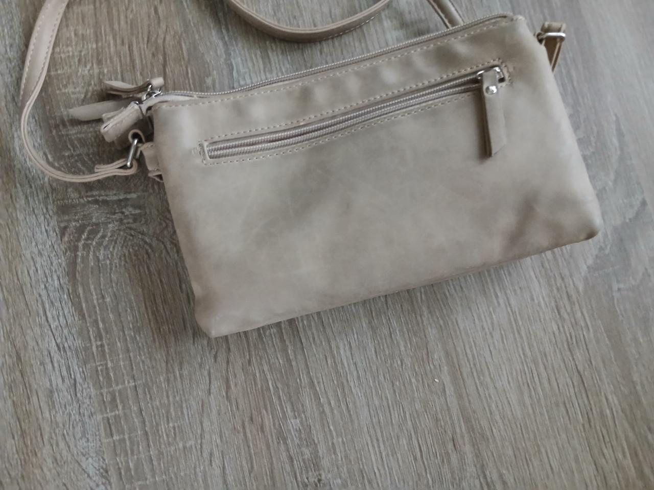 Stijlvol Beige Schoudertasje met Meerdere Vakken