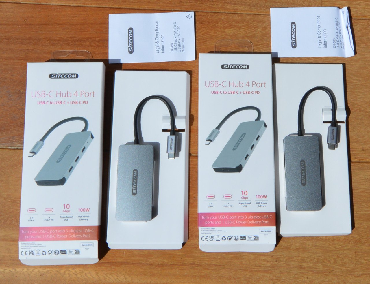 2x Z.G.A.N. Sitecom USB-C hub 4 ports
