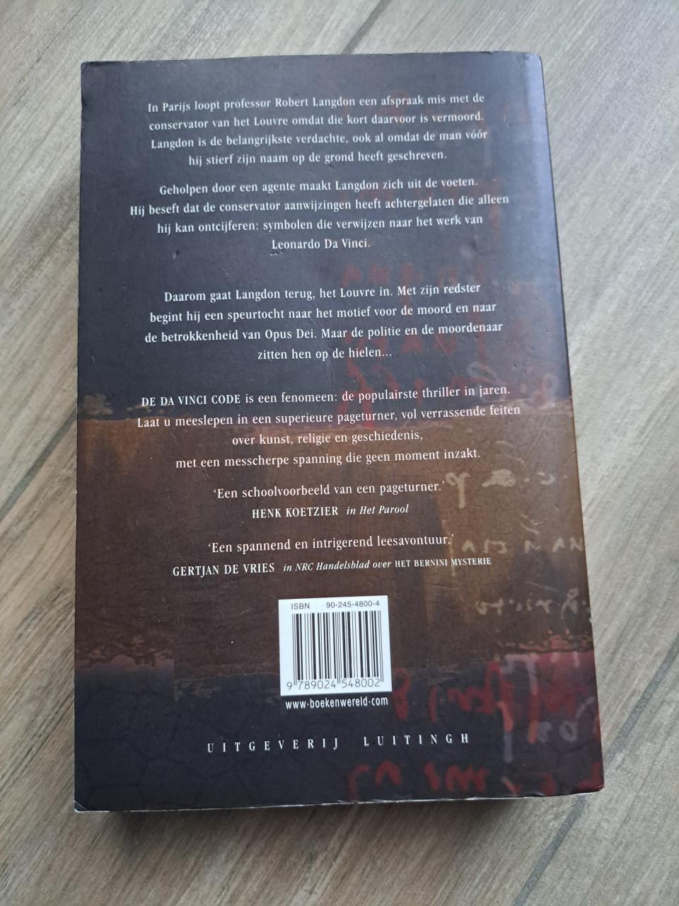 De davinci code van Dan Brown