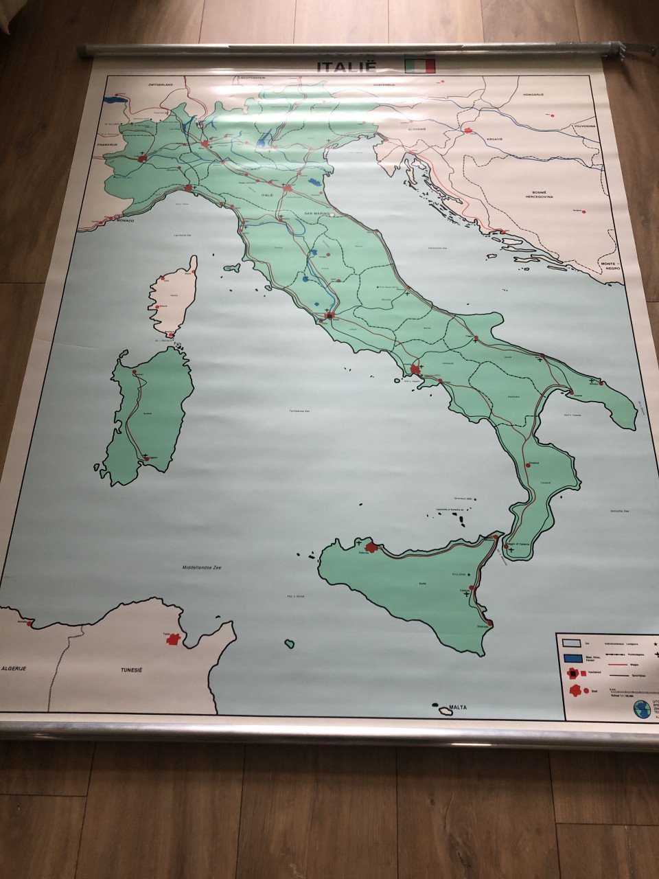 Wandkaart Italië