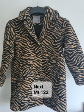 Zwart ,beige zebraprint zachte jas van Next  Maat 122