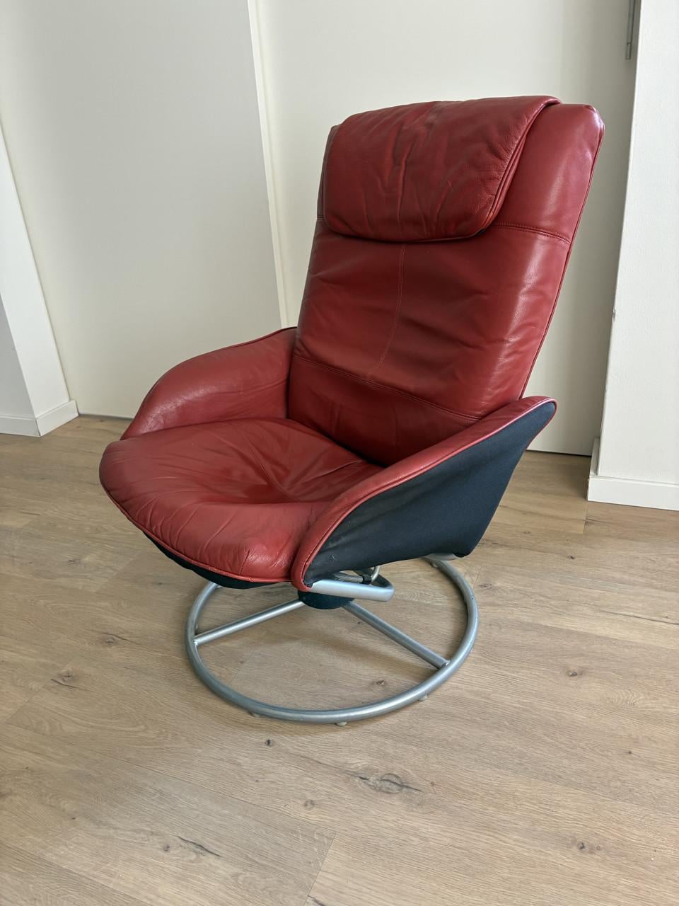 Fauteuil, Rood Leer