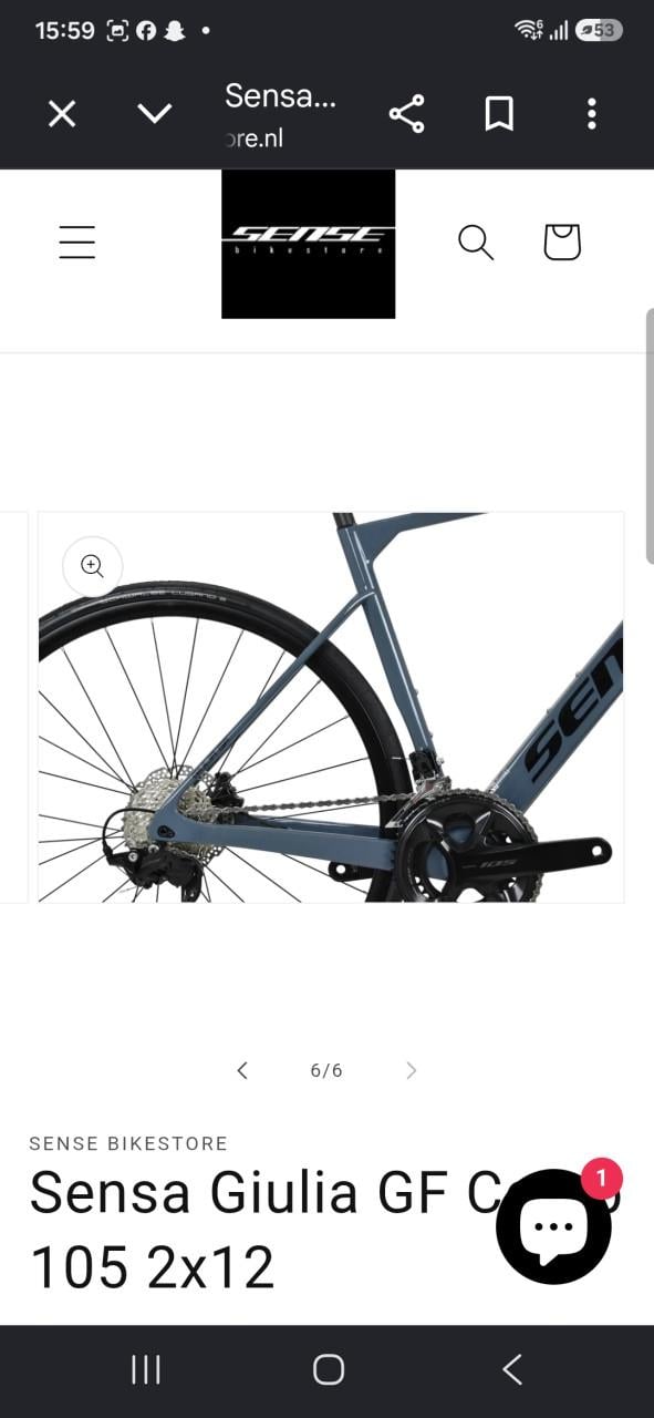Racefiets Sensa 2025 maat 50