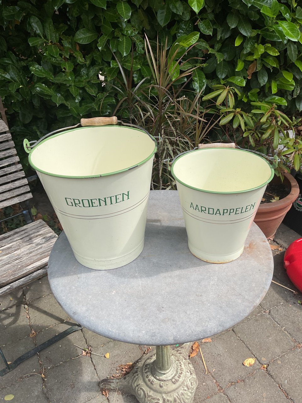 Emaille Groenten en Aardappelen emmer