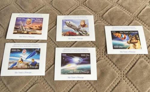 São Tomé e Príncipe postzegels - Luchtvaart en ruimtevaart
