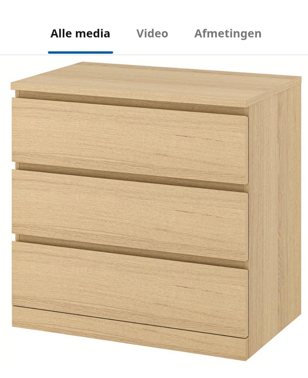 Malm, ladekast 3 lades (Ikea)