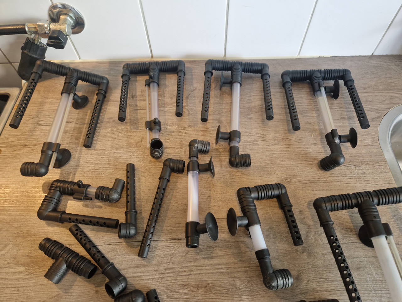 Spons filter onderdelen houders en sponzen