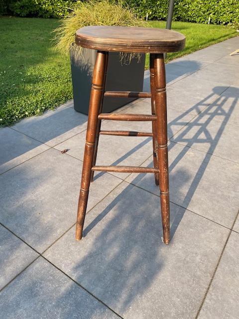4 hard houten barkrukken, bruin, 0.79 cm hoog