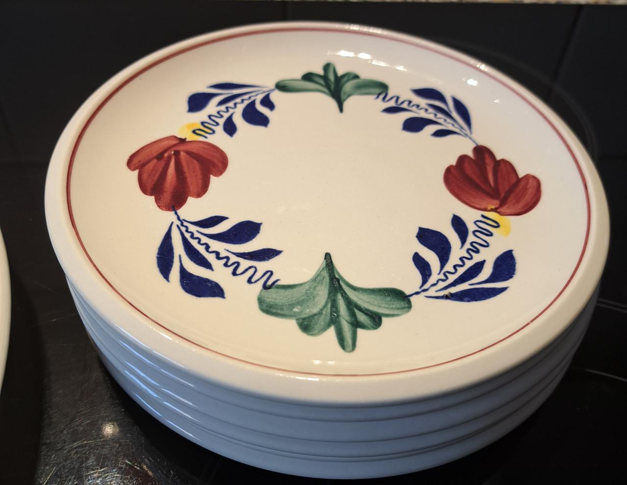 Boerenbont taartschaal en bordjes