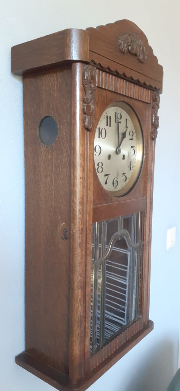 Antieke regulateur uit 1930 junghanz pfeilkreuz goed lopend merk junghanz