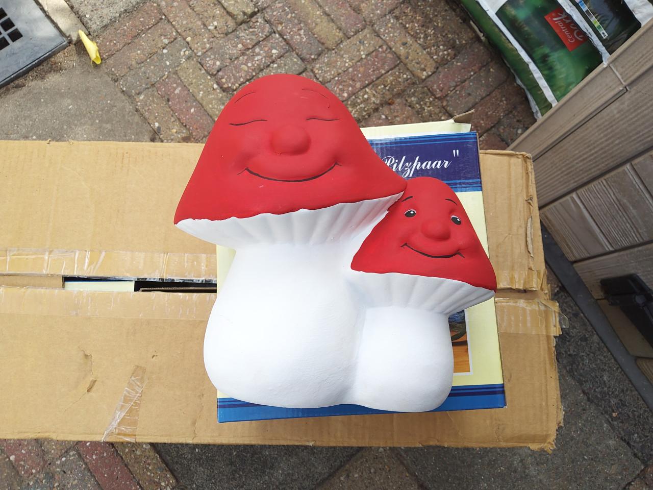 Partijtje 12 paddestoelen  voor tuin of binnen