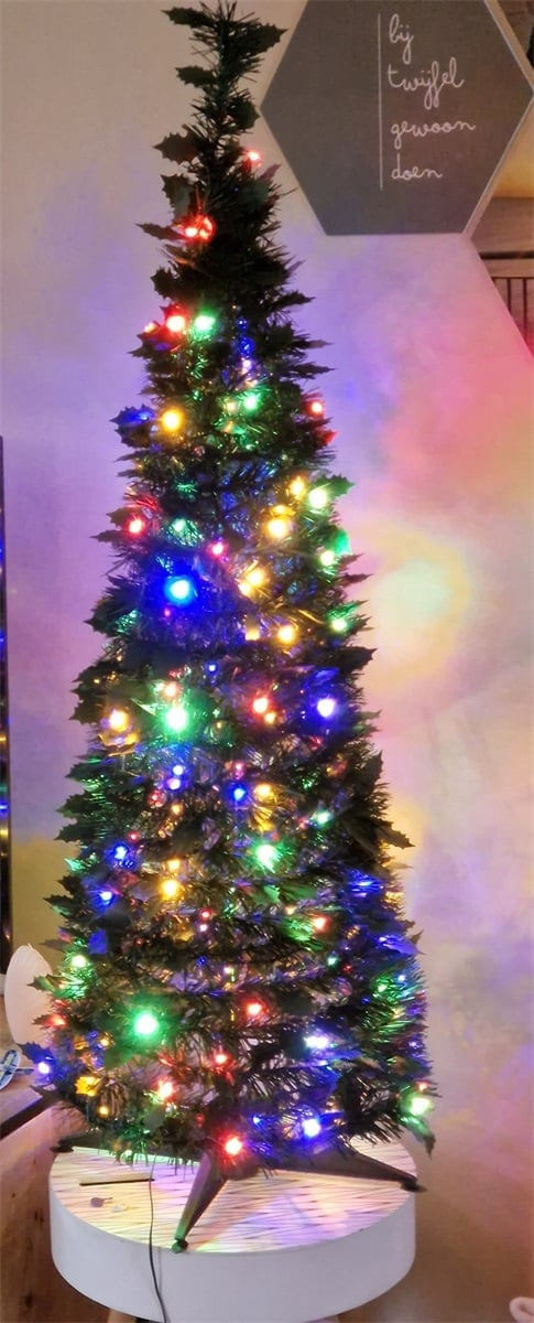 Kerstboom multicolor LED 150cm pop-up