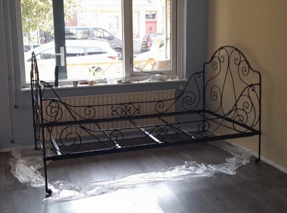 Smeedijzeren brocante bed/twijfelaar