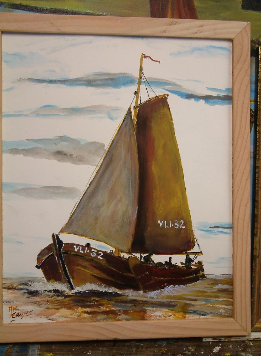 Hoogaars - botter -hengst -schilderij van af 45 euro incl Lijst er om