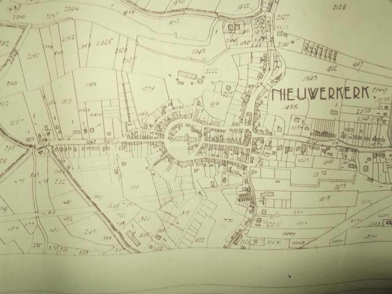 Oude landkaart van Nieuwerkerk