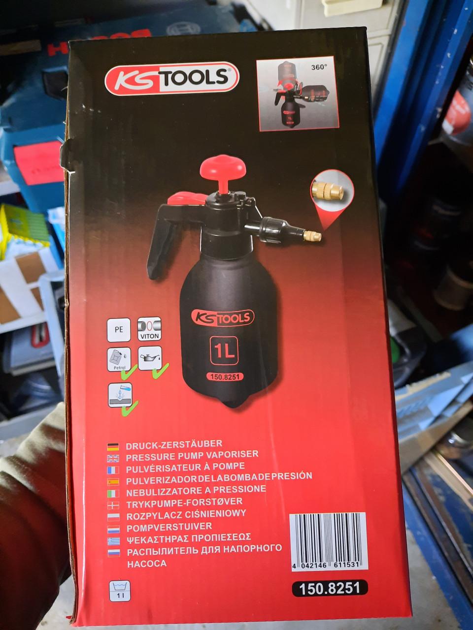 Nieuw in doos pompspuit KS Tools chemicalien olie bestendig