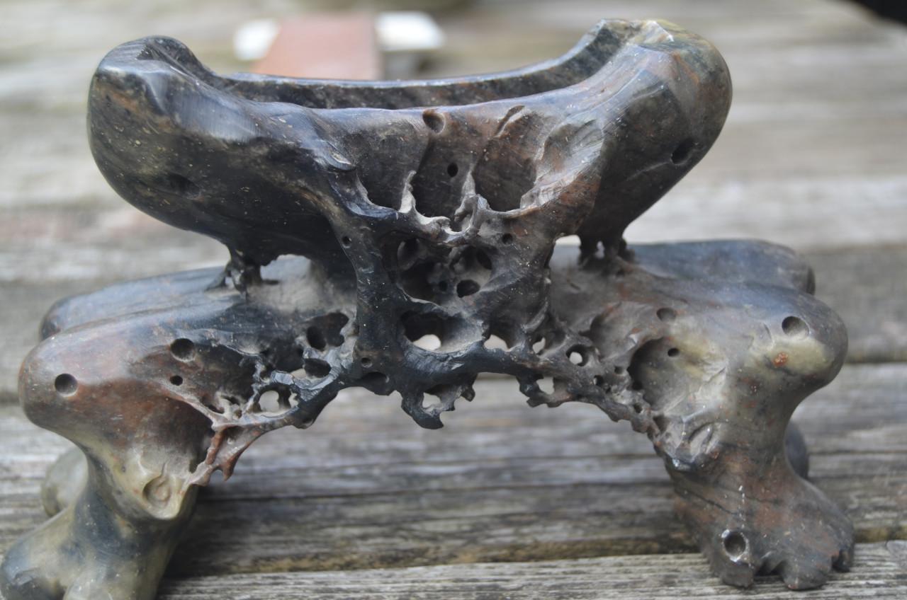 Spekstenen Chinese sculptuur boom en kraanvogel