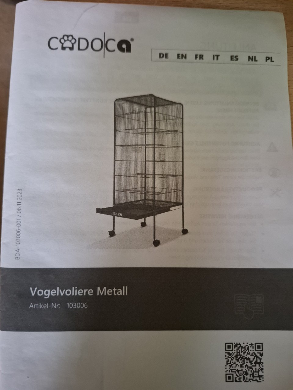 Vogelvolière XL - Vogelkooi – Grijs, metaal - 54 x 54 x 146 cm, nieuw!