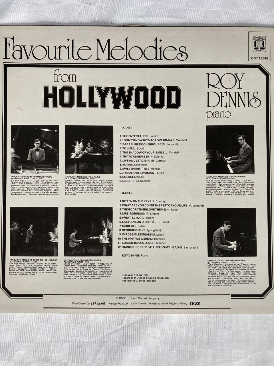 LP Pianist Roy Dennis Favourite Melodies from Hollywood