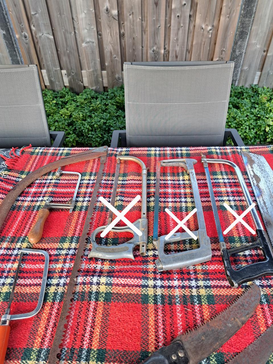 Tuingereedschap, klusjes dienst, diverse zagen etc.