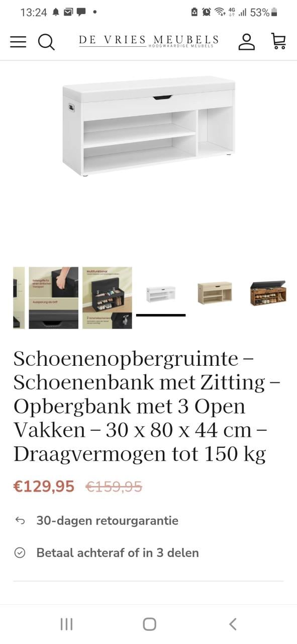 Prachtige Schoenenbank