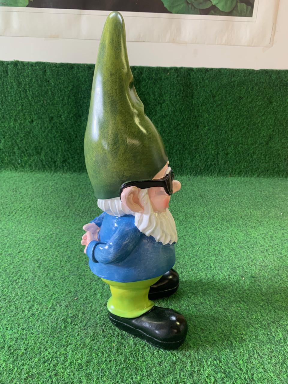 Tuinkabouter met Zonnebril Groen/Blauw | 41 cm Tuindecoratie