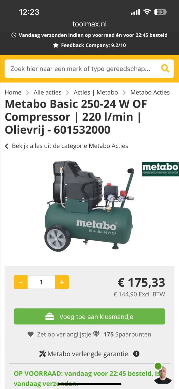 Compressor Metabo nieuw in doos