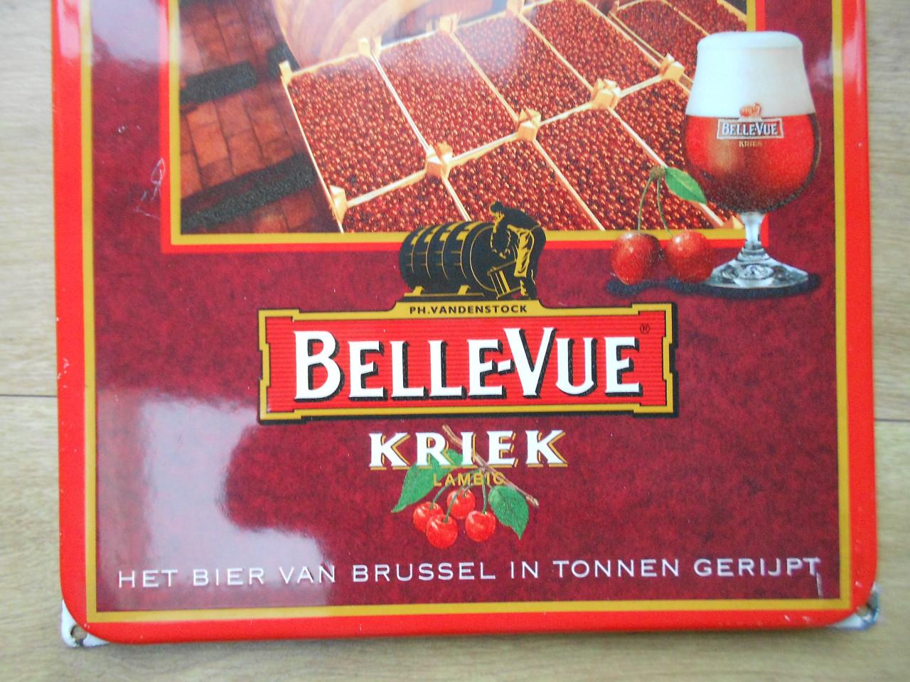 Emaille reclamebord Belle Vue Kriek bier.