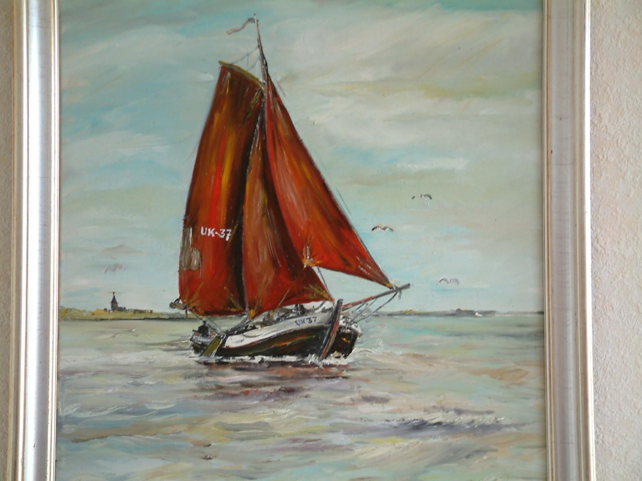 Noordzee botter uk 37  40 x 50 cm doek