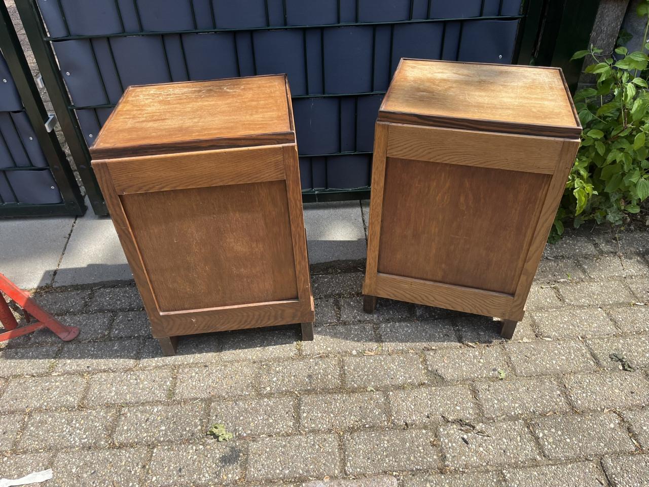 2 Antieke nachtkastjes Art Deco stijl