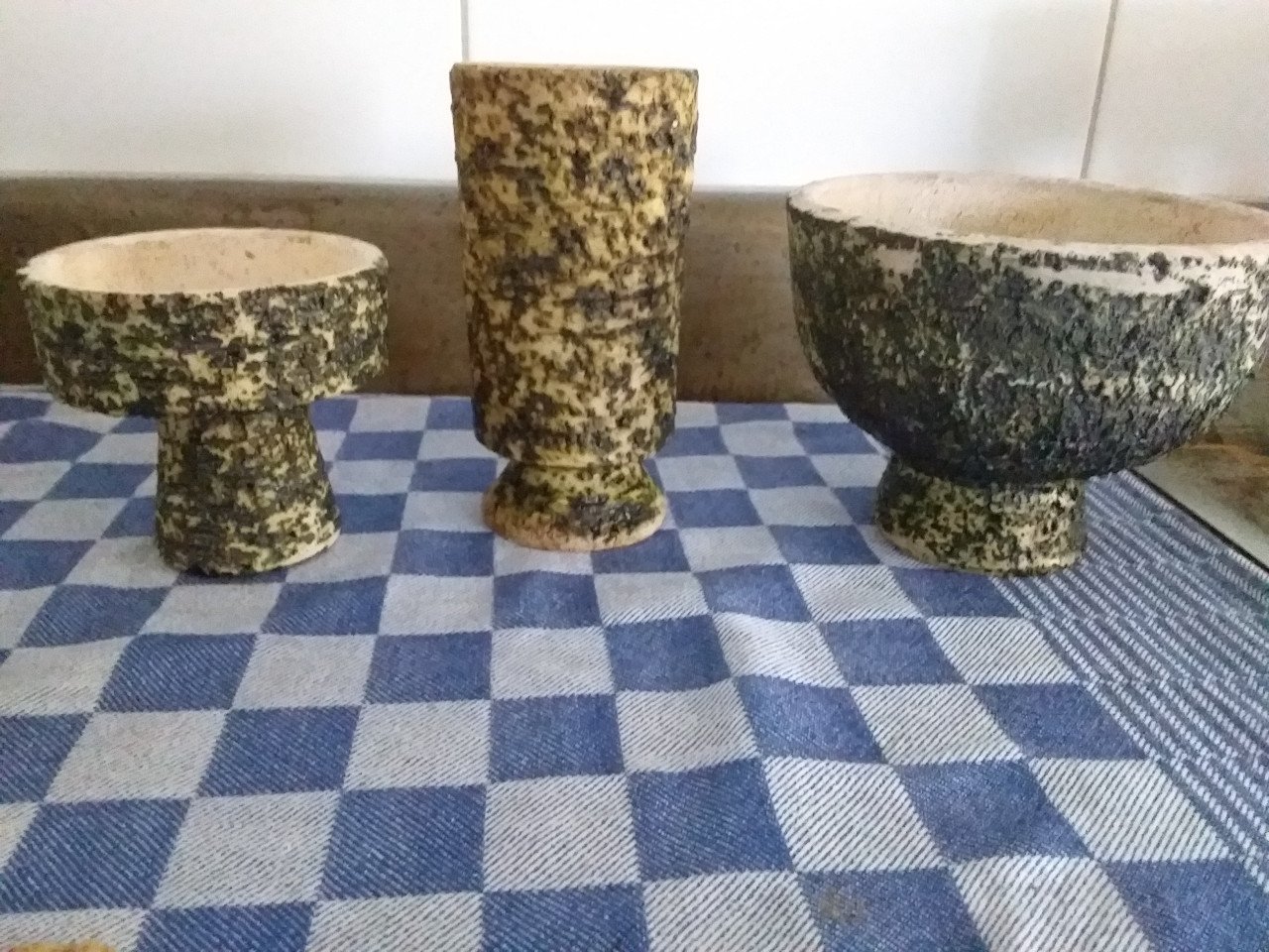 Vintage bloempotten berkenbast boomschors