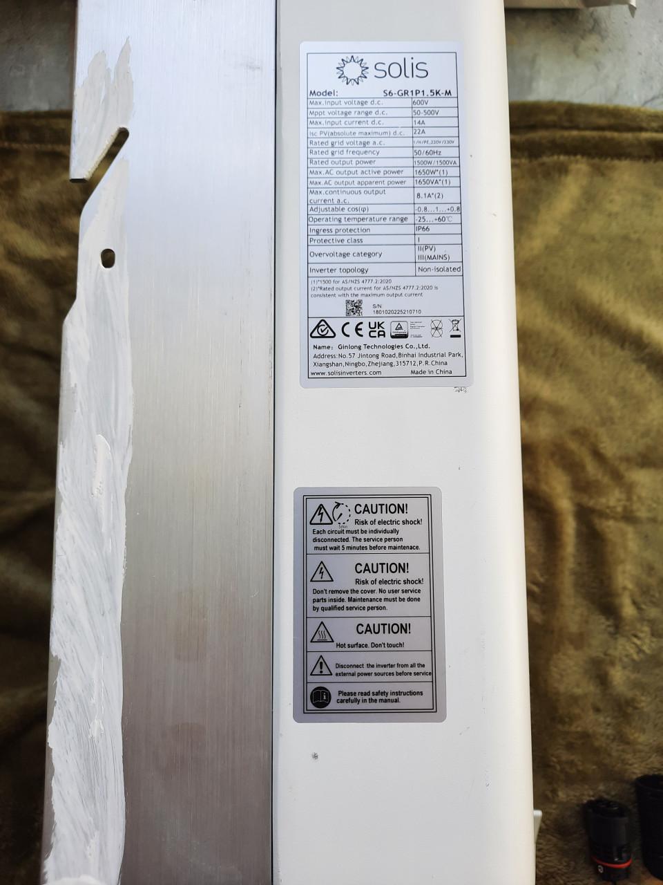 PV omvormer Solis mini 1.5k (S6-GR1p1.5K-M)