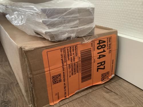 Co-pro gelakte plint amsterdam wit 9x15cm, nieuw. 240cm lang