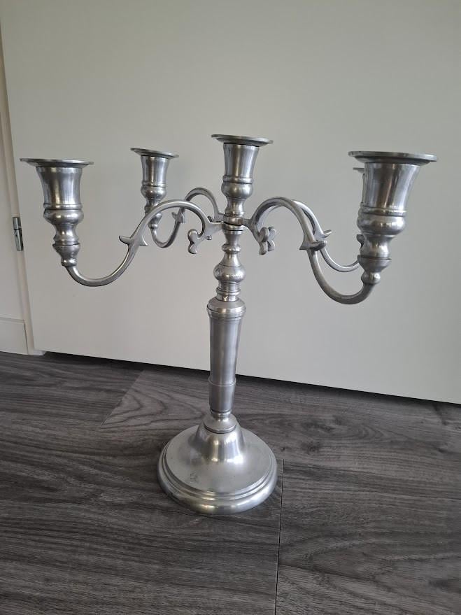 Rivièra Maison l zilveren kandelaar l 50 cm hoog x 42,5 cm breed