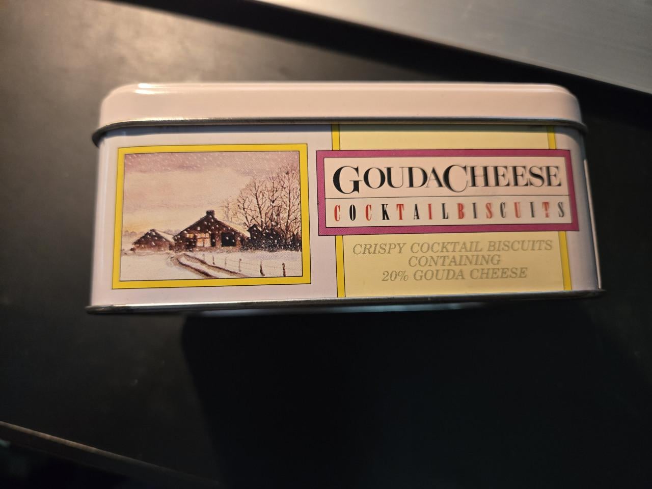 Buiteman Goudakaas Cocktailbolletjes vintage tinnen blik. Leeg.