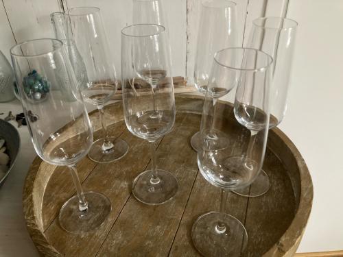 7 champagne glazen / flûtes Schott Zwiesel kristal