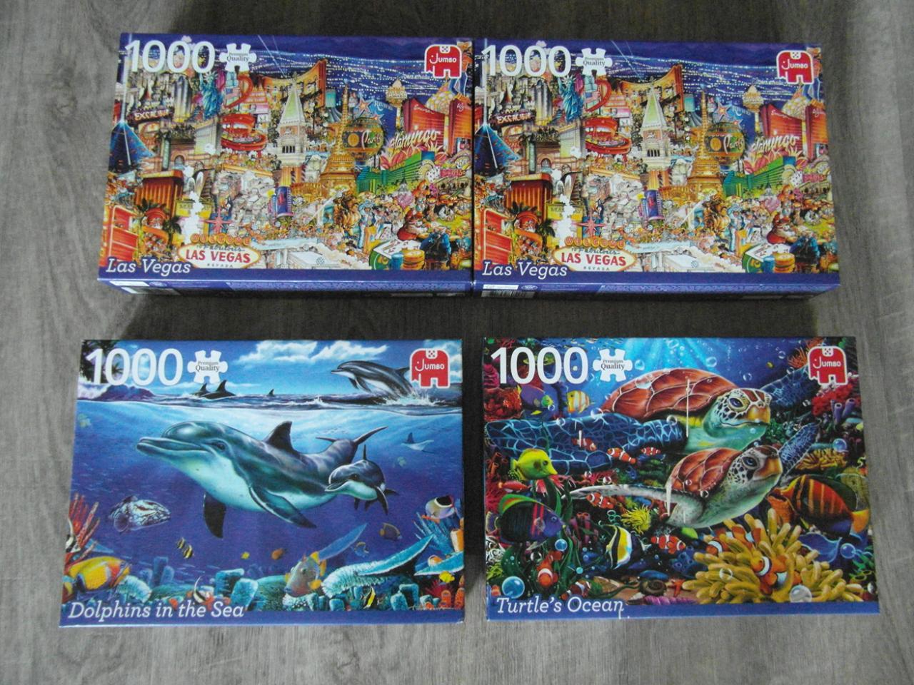 Jumbo puzzels Las Vegas, Dolfijnen in de Zee en Schildpadden in de Oceaan.