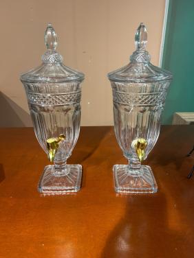 Set van 2 Kristallook Drankdispensers met Gouden Tapkraan