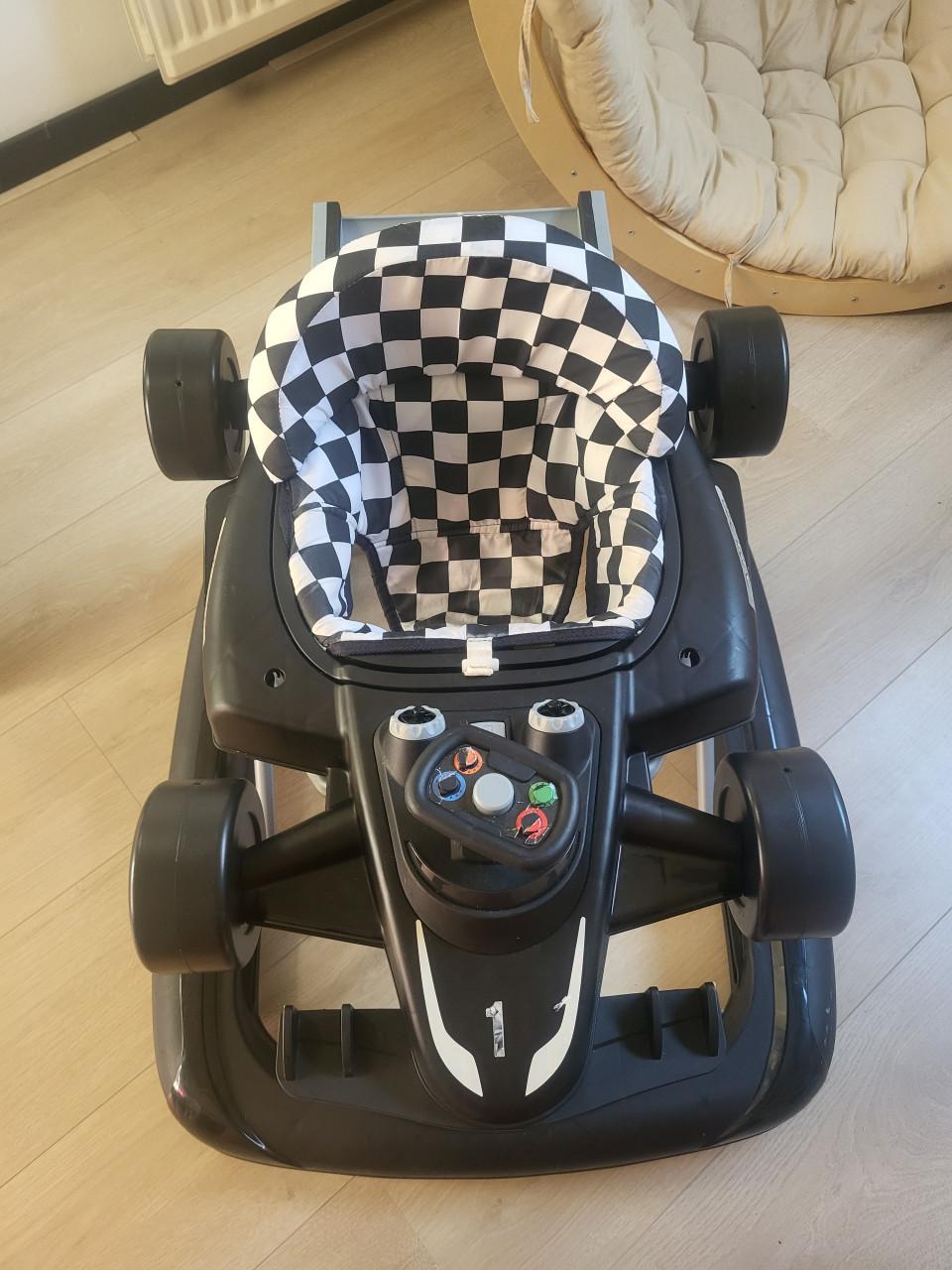 Loopauto / babywalker raceauto – zwart