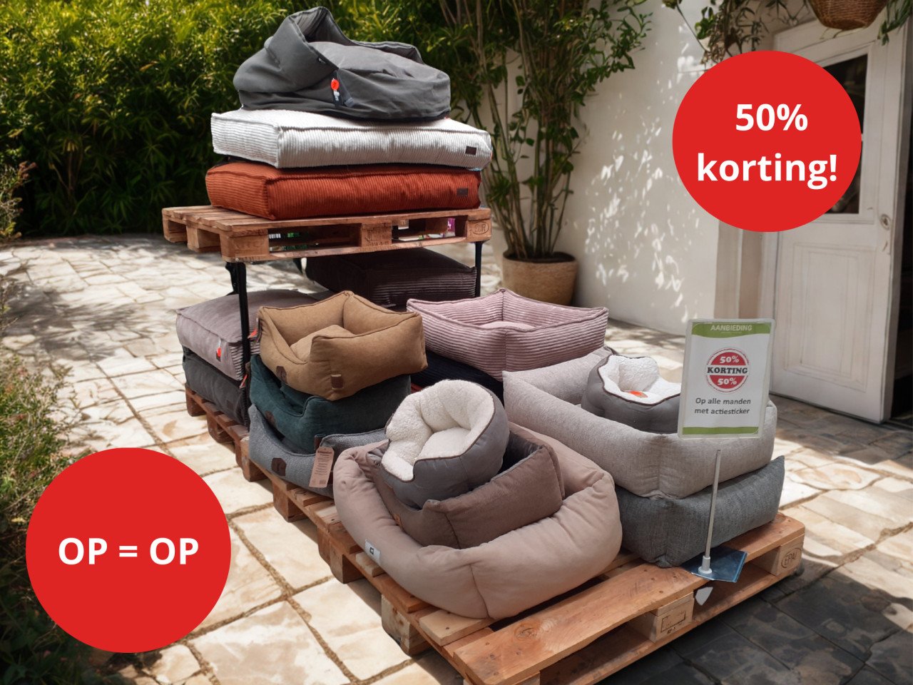 50% KORTING! Mega Hondenmand & Kussen Outlet – OP=OP