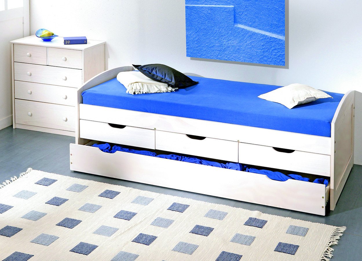 Eenpersoons bed 90 x 200 cm voor logeerkamer of kinderkamer