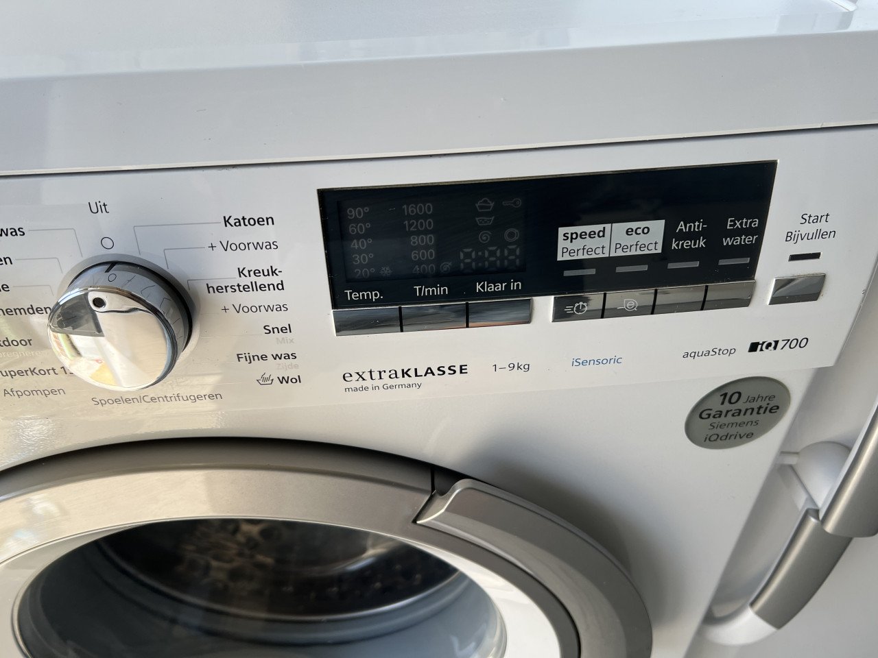 Siemens Wasmachine 9 kg. Energieklasse A+++