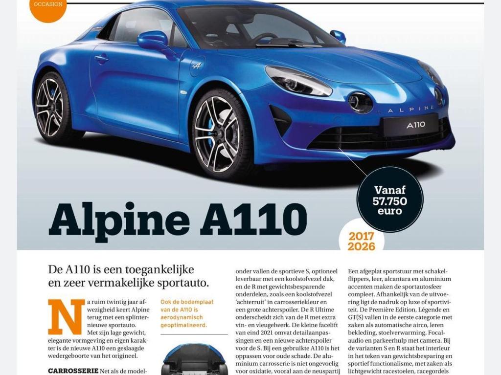 Alpine A110 1.8 turbo légende vol!/focal audiosystem/verwarmde stoelen/came