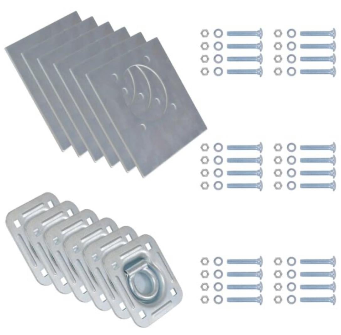 6 x sjorring-bevestiging / 12,5 x 11,5 cm / 2000 KG per stuk