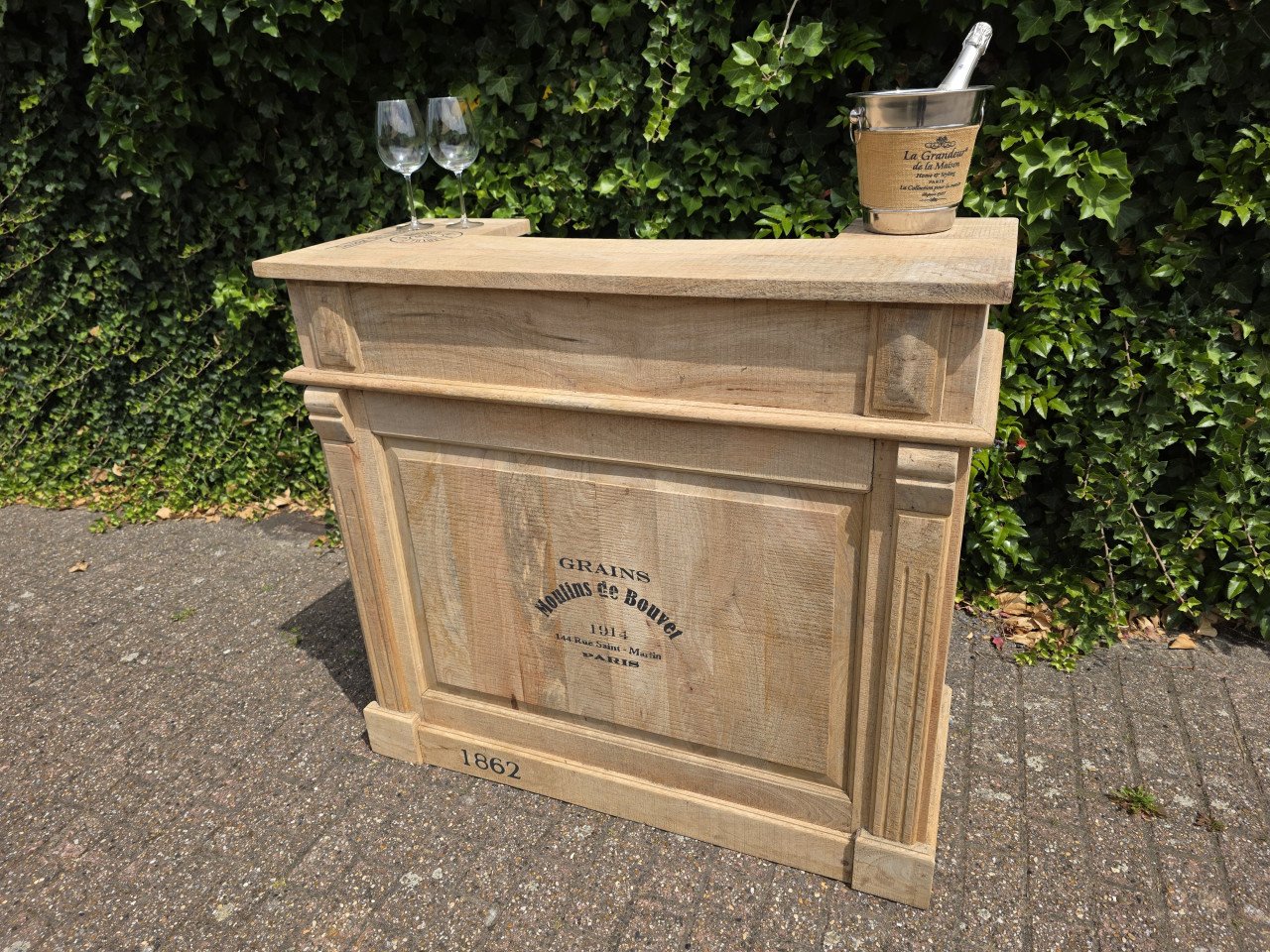 Gave BAR van massief Mango hout NIEUW