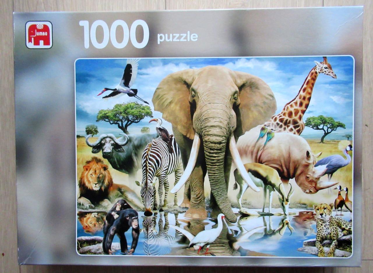 Jumbo legpuzzel 1000 stukjes dieren uit Kenia 5 euro