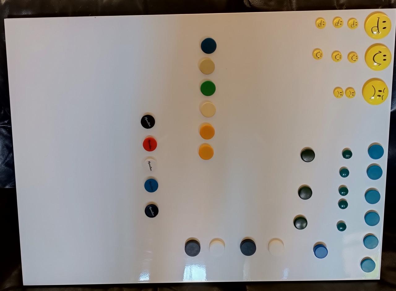 Magneetbord met magneten
