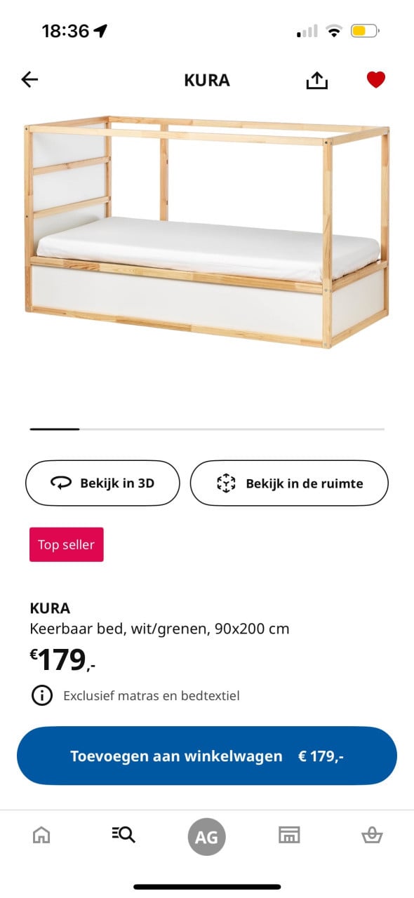 Kura omkeerbaar bed