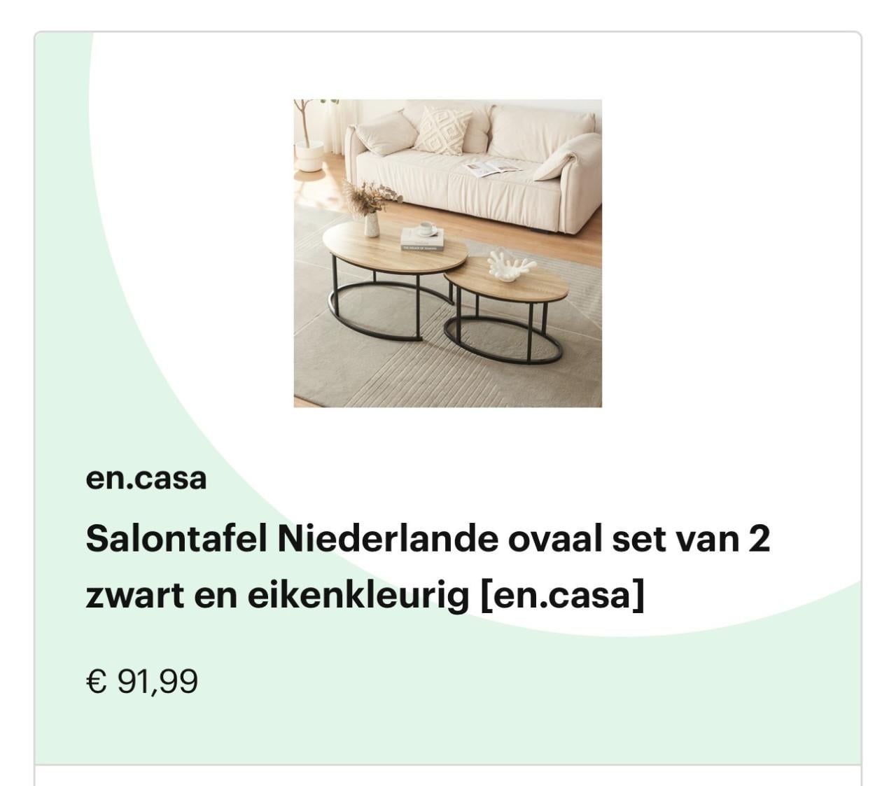 Moet weg! Leuke set ovale salontafels