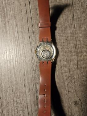 Vintage Swatch jelly Polshorloge met Leren Bandje